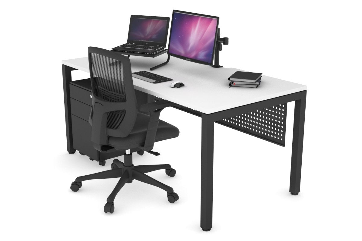 Quadro Square Legs Office Desk - 1800L x 800W Modern Workstation with Cable Management | Home Office, Study Room & Workspace Solution
