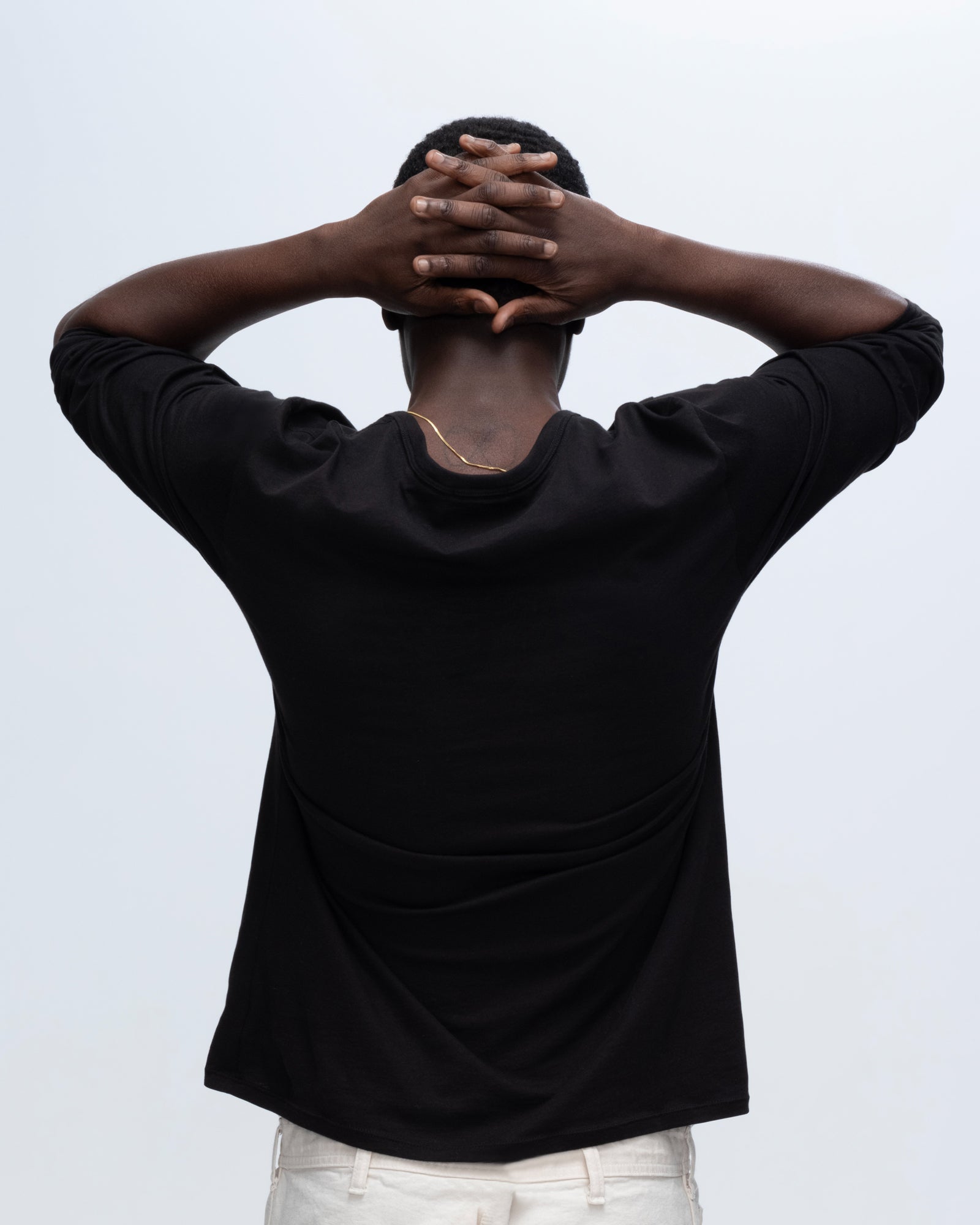 Classic Black Long Sleeve Henley Shirt for Men - Soft Cotton Jersey Pullover Top - Casual Wear & Layering Essential