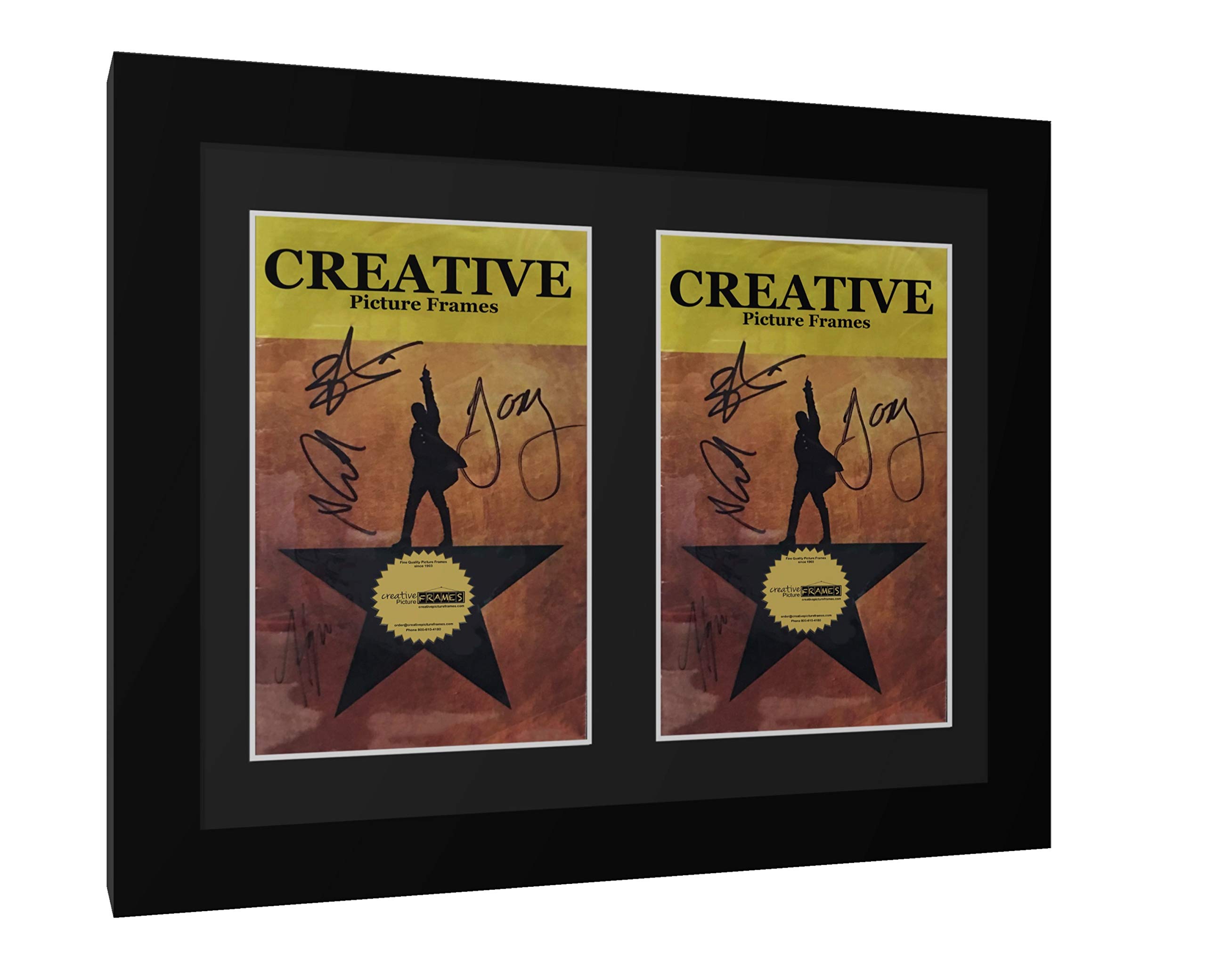 11x14 Black Double Theatre Bill Picture Frame with Matting - Hanger & Stand Included - Perfect for Movie Posters, Playbills & Memorabilia Display