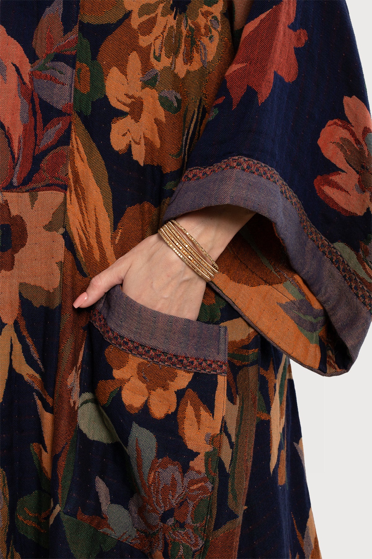 Floral Cotton Kimono Jacket for Women - Lightweight Fall Cardigan with Pockets - Perfect for Layering, Boho Outfits & Casual Wear