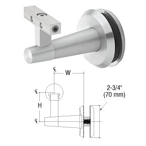 CRL/Blumcraft Pacific Series Satin Anodized Aluminum Glass Mounted Handrail Bracket - Secure & Stylish Support for Staircases, Balconies & Showers