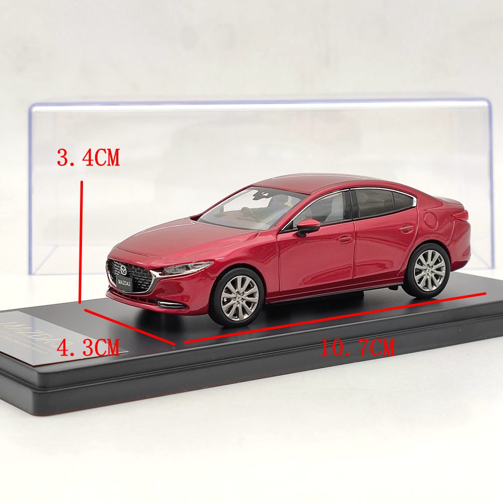 1/43 Scale MAZDA 3 SEDAN 2019 Red Diecast Model Car - Hi Story HS259RE Collectible Toy for Adults & Kids - Perfect for Display, Gifts, and Car Enthusiast Collections