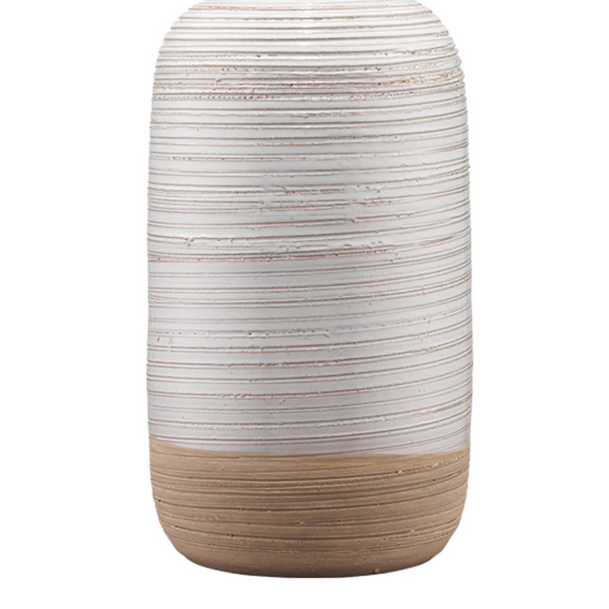 Benjara Cream Table Lamp with Brushed Ceramic Base & Fabric Shade - Elegant Bedside Lighting for Bedroom, Living Room, or Office Decor