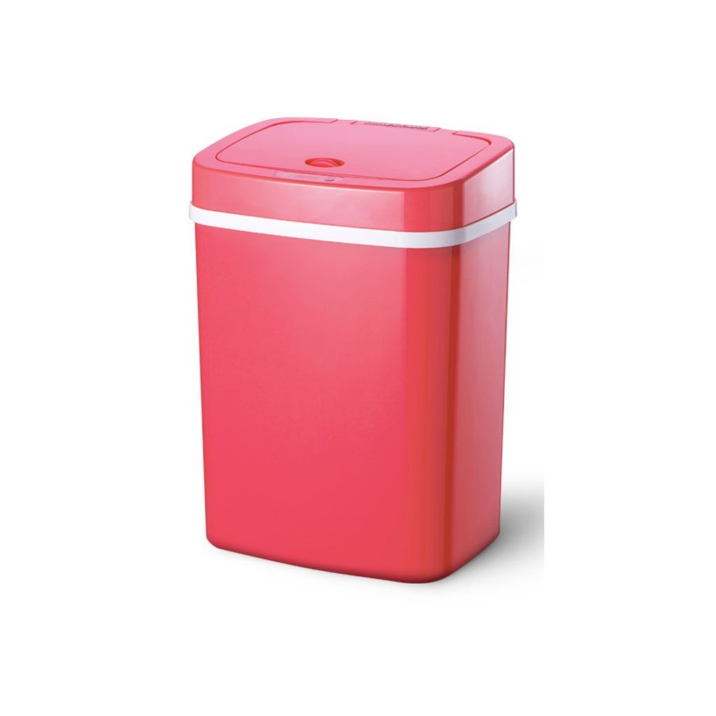 Automatic Sensor Trash Can with Lid - 12L Smart Touchless Kitchen Garbage Bin for Home, Living Room, Bedroom (Red) - Ideal for Hands-Free Waste Disposal & Hygienic Living