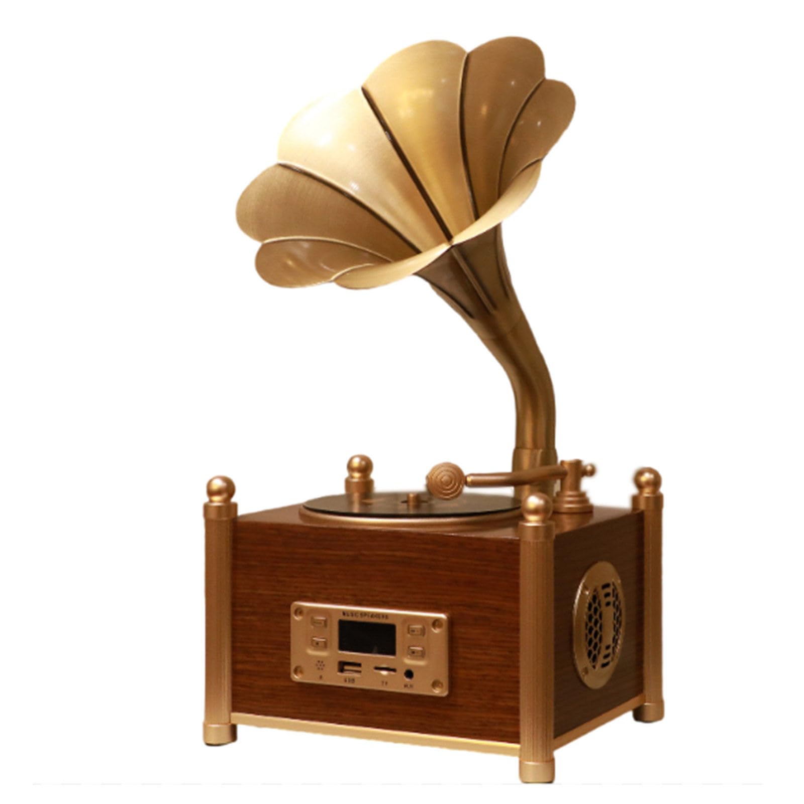 Vintage Mini Gramophone Bluetooth Record Player - Retro Wireless Stereo Sound System for Home, Office & Gifts | Perfect for Living Rooms, Study Rooms & Vintage Decor