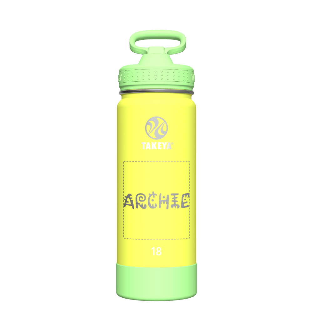 Glow in The Dark Water Bottle with Straw Lid for Kids - Customizable Name - Perfect for School, Sports & Outdoor Activities