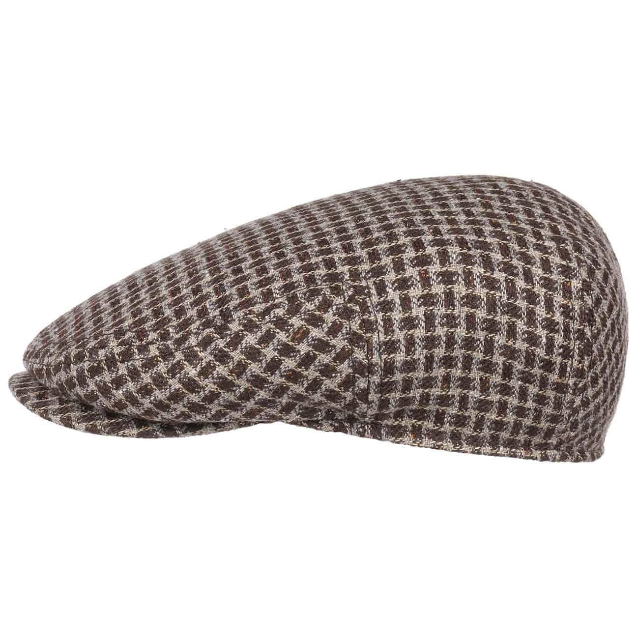 Stetson Houndstooth Linen Cap for Men - Premium German-Made Flat Cap | Classic Style for Casual Wear, Outdoor Activities & Vintage Fashion