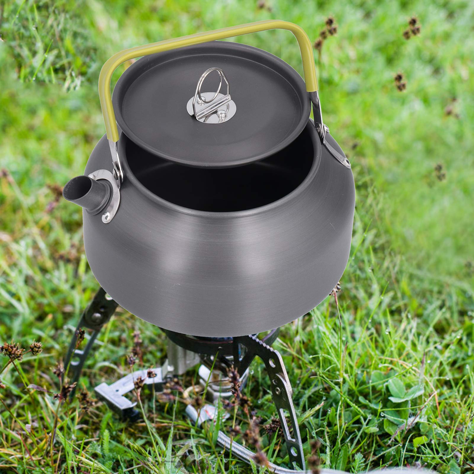 1.2L Lightweight Aluminum Alloy Camping Kettle with Carry Bag - Portable Water Pot for Outdoor Adventures, Hiking, Fishing & Cycling - Perfect for Boiling Water in Wilderness & Backpacking Trips