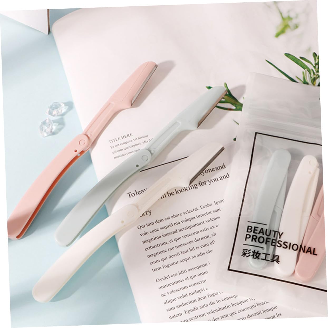 Mikinona 6Pcs Foldable Eyebrow Razor for Women - Precision Eyebrow Trimmer & Facial Hair Remover - Portable Brow Shaper for Travel, Home & Salon Use