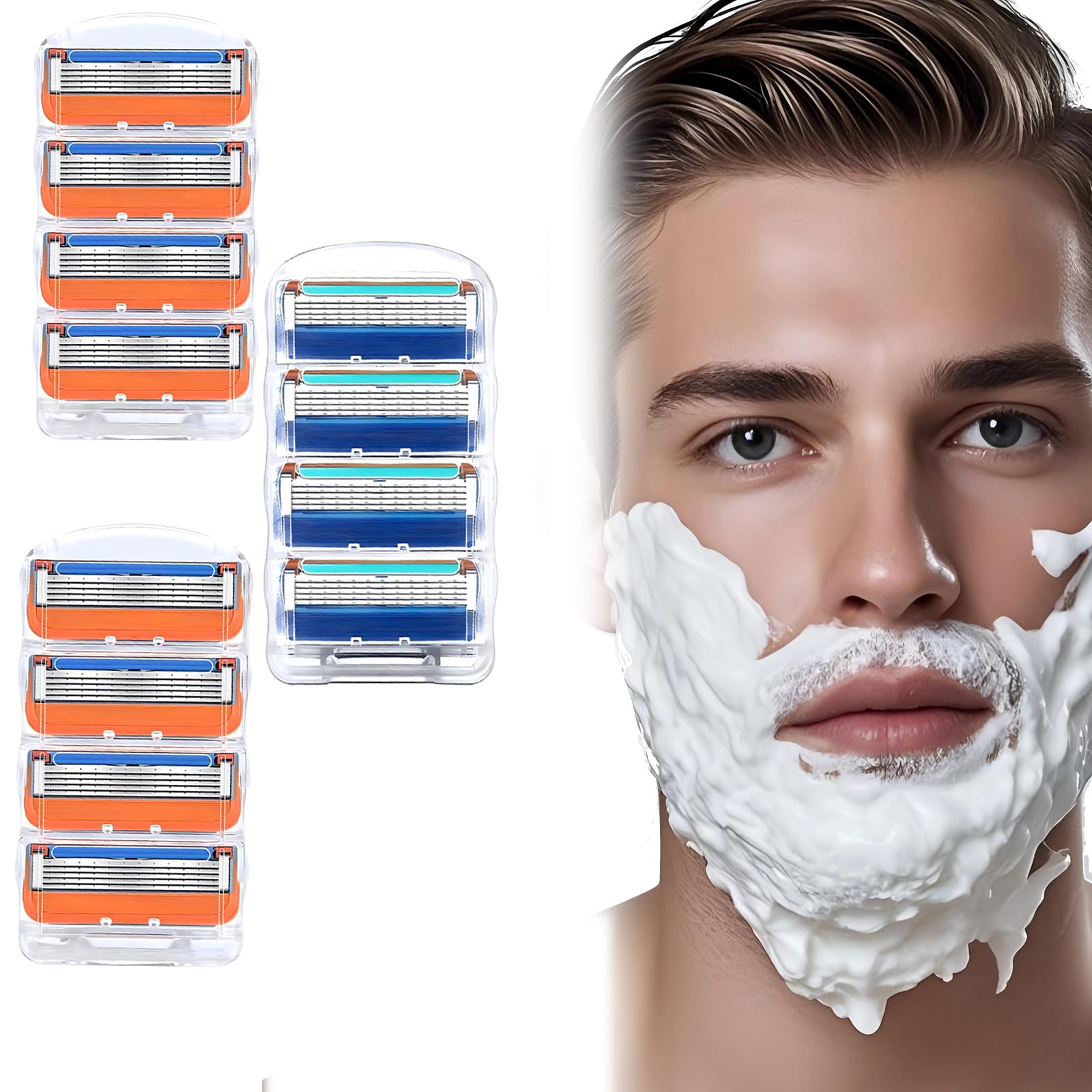12-Pack Premium Men's Razor Blades with 5-Layer Antifriction Coating - Ultra Sharp Replacement Blades for Smooth & Comfortable Shaving - Perfect for Daily Grooming, Travel & Sensitive Skin Care