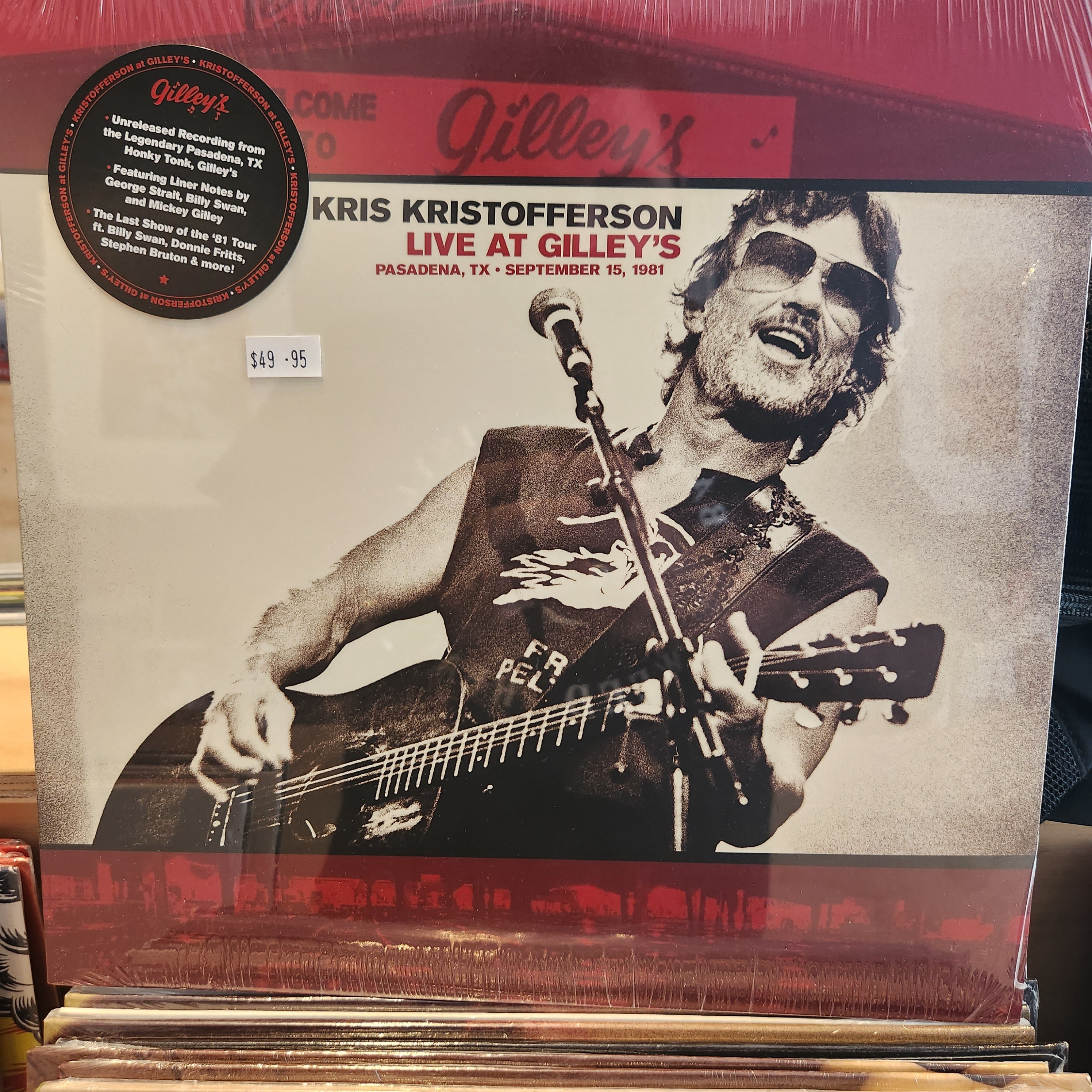 Kris Kristofferson Live At Gilley’s Pasadena TX - September 15, 1981 Concert - Vintage Country Music Album - Perfect for Music Collectors & Country Fans