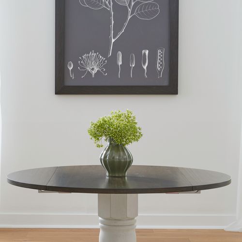 3-Piece Round Drop Leaf Dining Table Set with 2 Chairs - Perfect for Small Spaces, Apartments & Breakfast Nooks