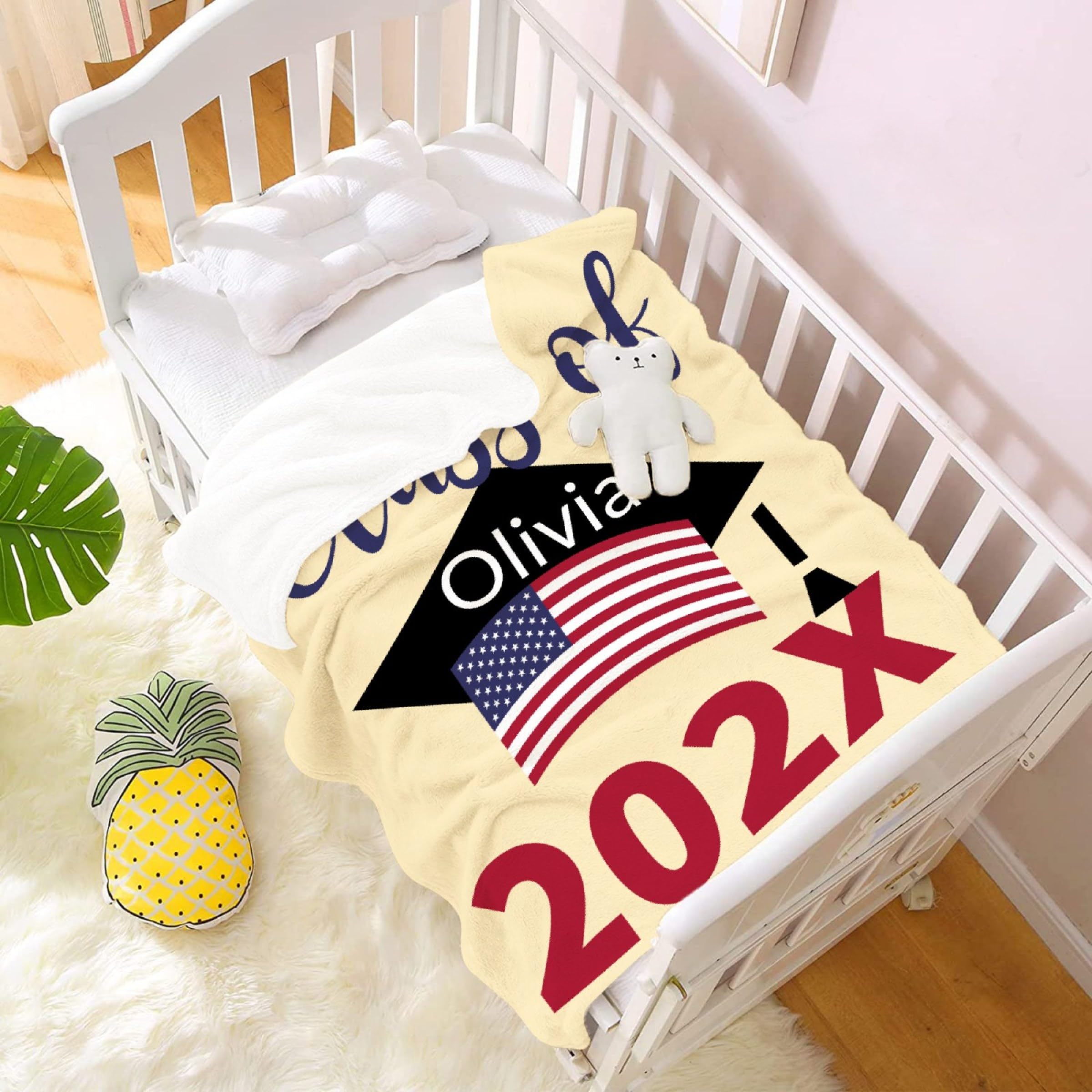 Personalized Graduation Blanket for Men & Women - Class of 2024 Custom Name Plush Throw, Soft Fuzzy Flannel Blanket 60