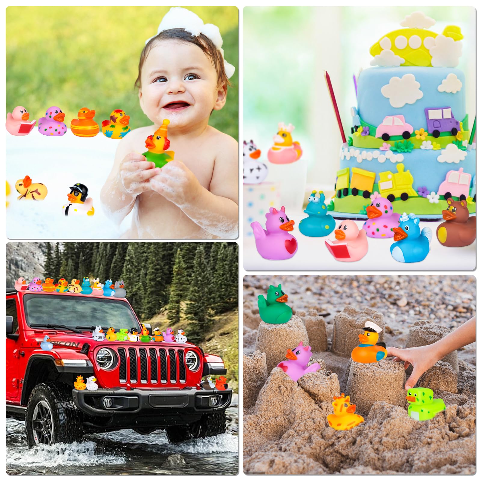 Boogem Baby Bath Toys - 25 Pack Mini Rubber Ducks for Toddlers & Kids | Safe Water Toys for Pool, Bathtime & Jeep Ducking | Fun Party Favors & Birthday Gifts for Boys & Girls