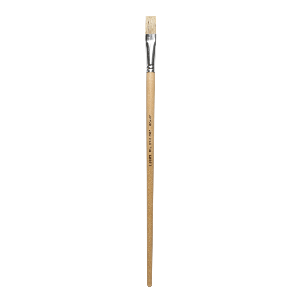 Artworx Professional Paint Brush Set - Flat Size 8 (14mm) for Acrylic, Oil & Watercolor Painting - Perfect for Canvas, Wood & DIY Art Projects