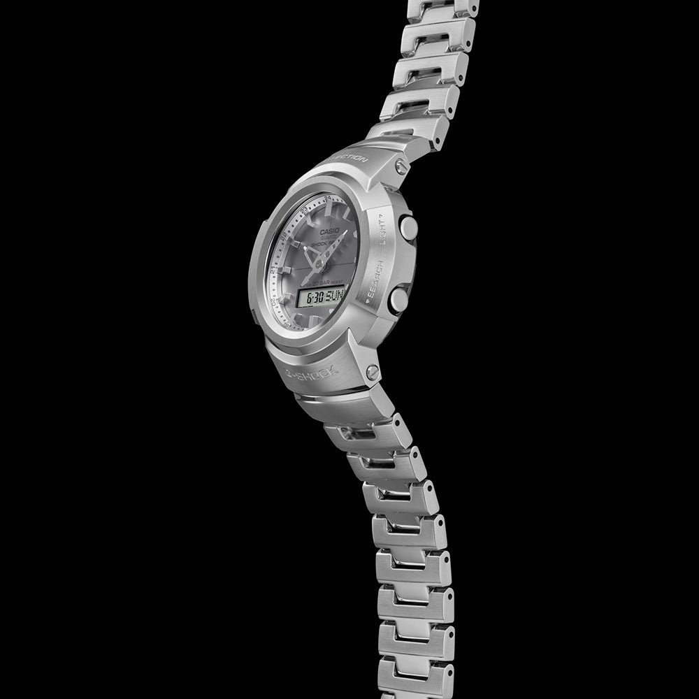 Casio G-Shock Full Metal AWM500D-1A8 Solar-Powered Shock-Resistant Watch for Men - Outdoor Sports, Hiking & Everyday Wear
