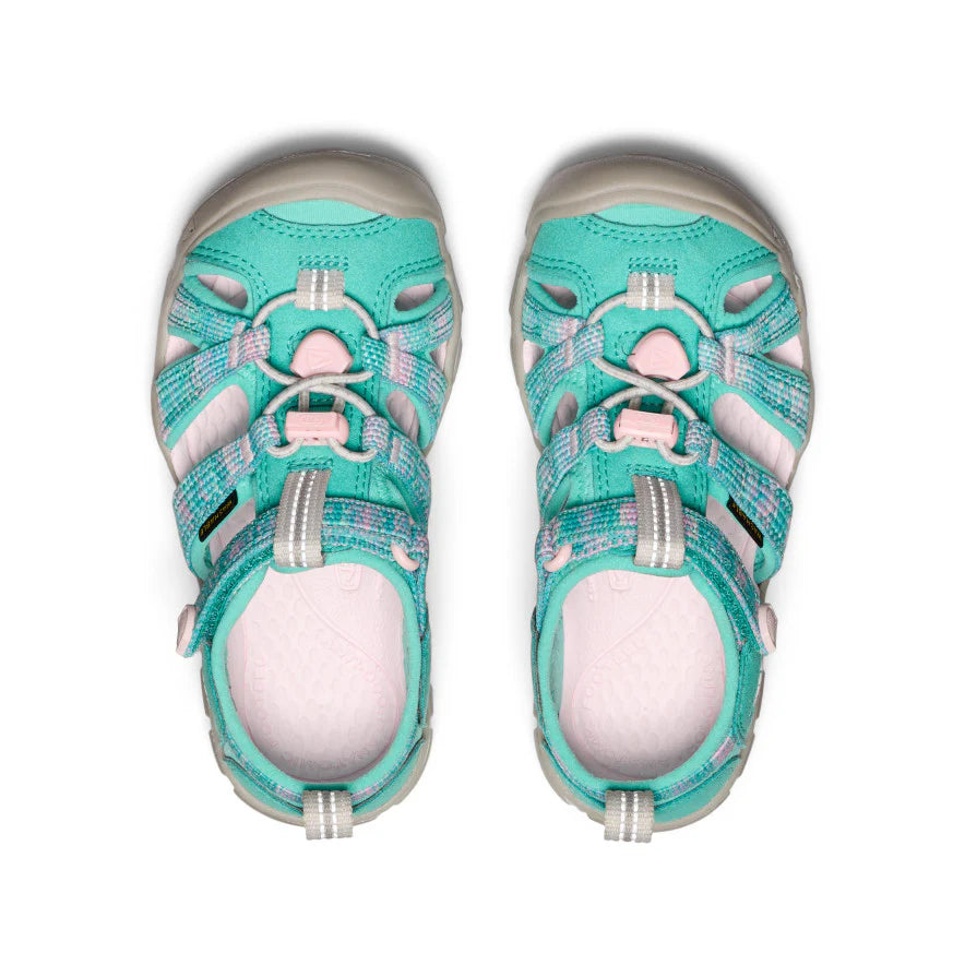 Keen Bright Aqua/Giggle Pink Seacamp II CNX Kids' Water Sandals - Perfect for Beach, Pool & Summer Outdoor Adventures