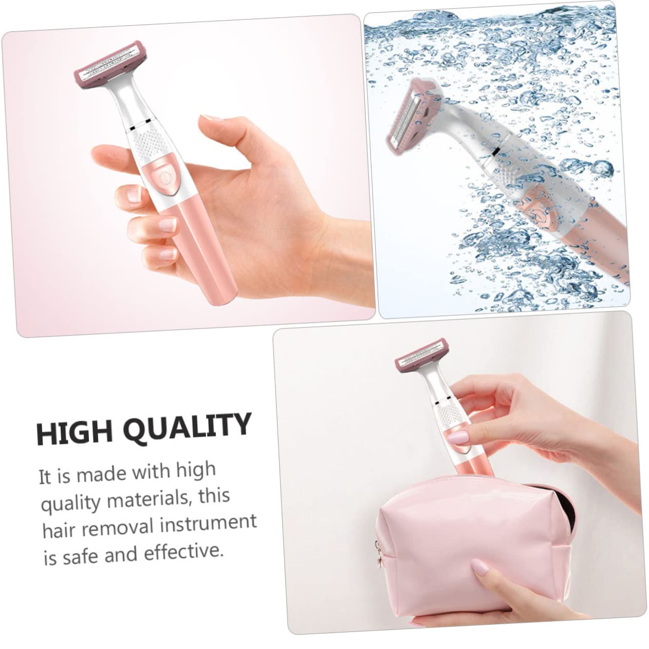 Electric Hair Trimmer for Women - Portable Bikini, Armpit, Leg & Facial Hair Remover - Painless Rechargeable Lady Shaver for Smooth Skin at Home & Travel
