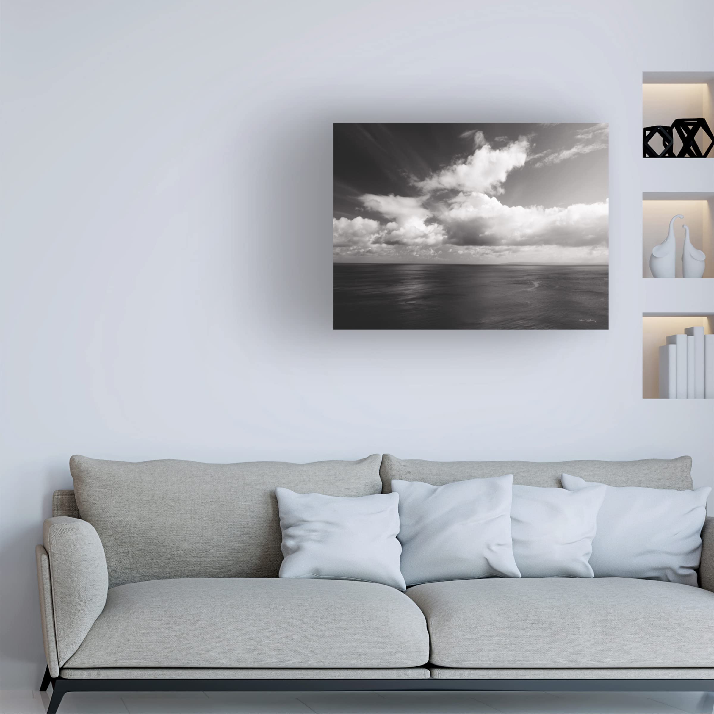 Alan Majchrowicz 'Looking Out BW' Black & White Canvas Wall Art - Modern Home & Office Decor for Living Room, Bedroom, or Workspace