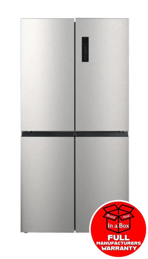 CHiQ CCD500NS 503L French Door Refrigerator - 4 Door Stainless Steel Fridge with Spacious Interior for Modern Kitchen & Family Use