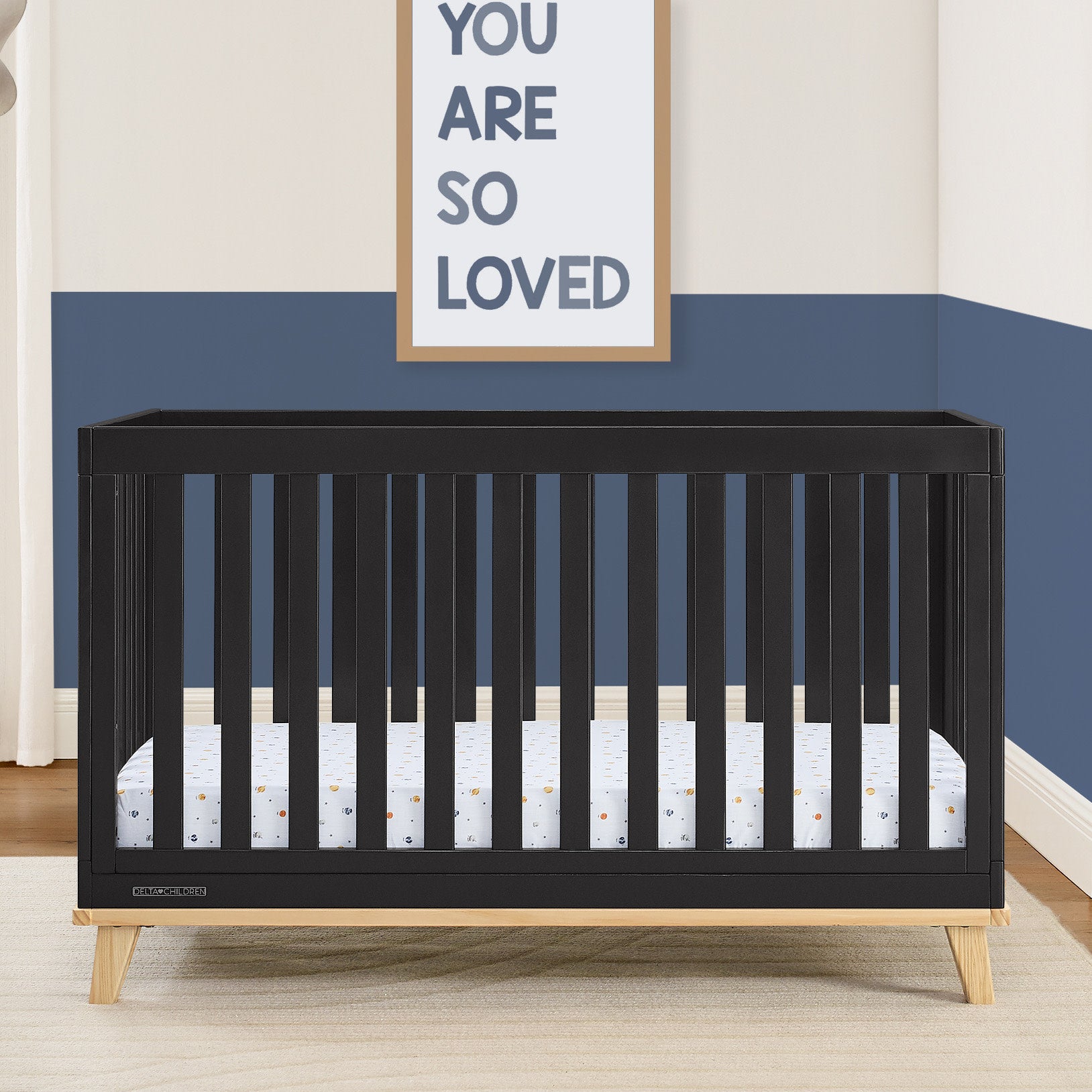 Frankie 4-in-1 Convertible Baby Crib - Toddler Bed, Daybed & Full-Size Bed - Safe Nursery Furniture for Newborns to Teens - Perfect for Bedrooms, Daycare & Guest Rooms