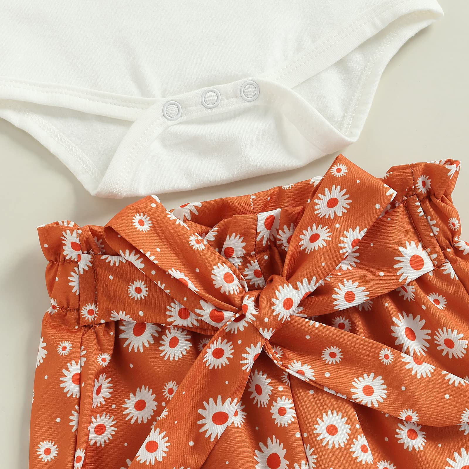Newborn Baby Girl Outfits Set - Floral Daisy Romper, Pants & Headband 3-Piece Gift | Cute Baby Shower, Photography & Daily Wear