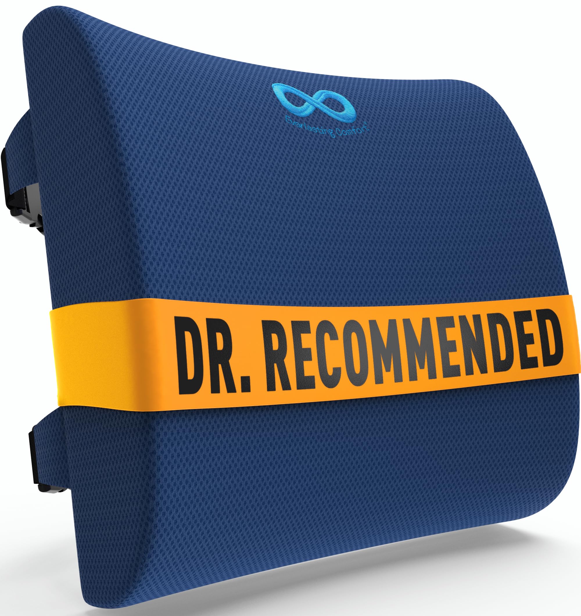 Everlasting Comfort Memory Foam Lumbar Support Pillow for Office Chairs - Orthopedic Back Cushion for Desk, Car & Couch - Relieves Lower Back Pain & Improves Posture - Perfect for Gaming, Working & Long Drives - Home & Office Use