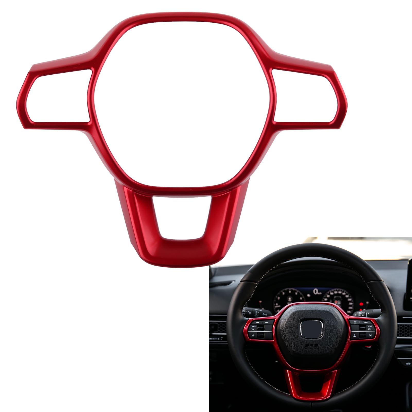 CKE Red Car Center Console Cover Dashboard Trim Frame Compatible with Honda Civic 2022-2025, Accord CRV HRV 2023-2025 - Perfect for Interior Protection & Style Upgrade