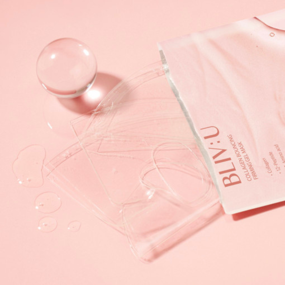 BLIV:U Collagen Bouncing Firming Gel Mask - 5 Pack for Hydrating & Anti-Aging - Perfect for Night Skincare Routine & Spa Days