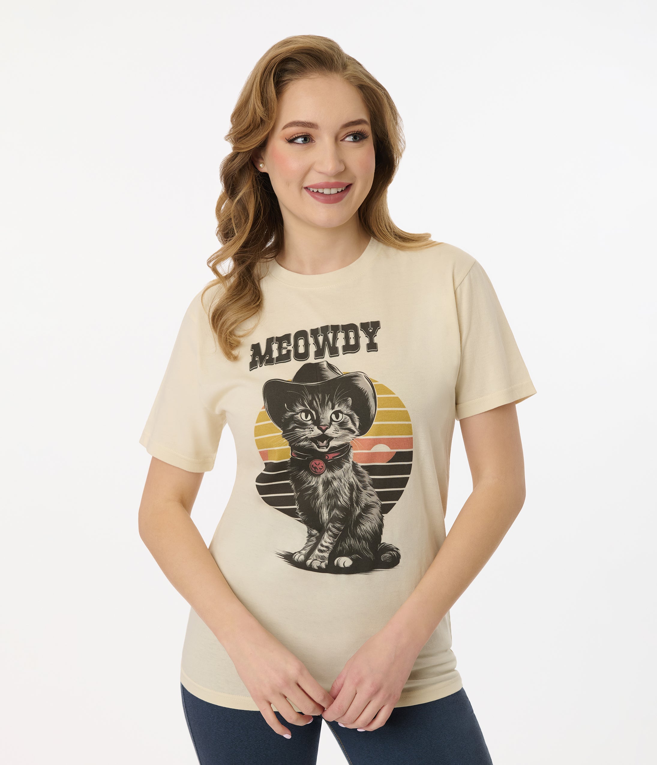 Vintage 1960s Meowdy Cat Graphic T-Shirt for Men & Women - Retro Unisex Tee for Casual Wear, Cat Lovers Gift, and Vintage Fashion Enthusiasts