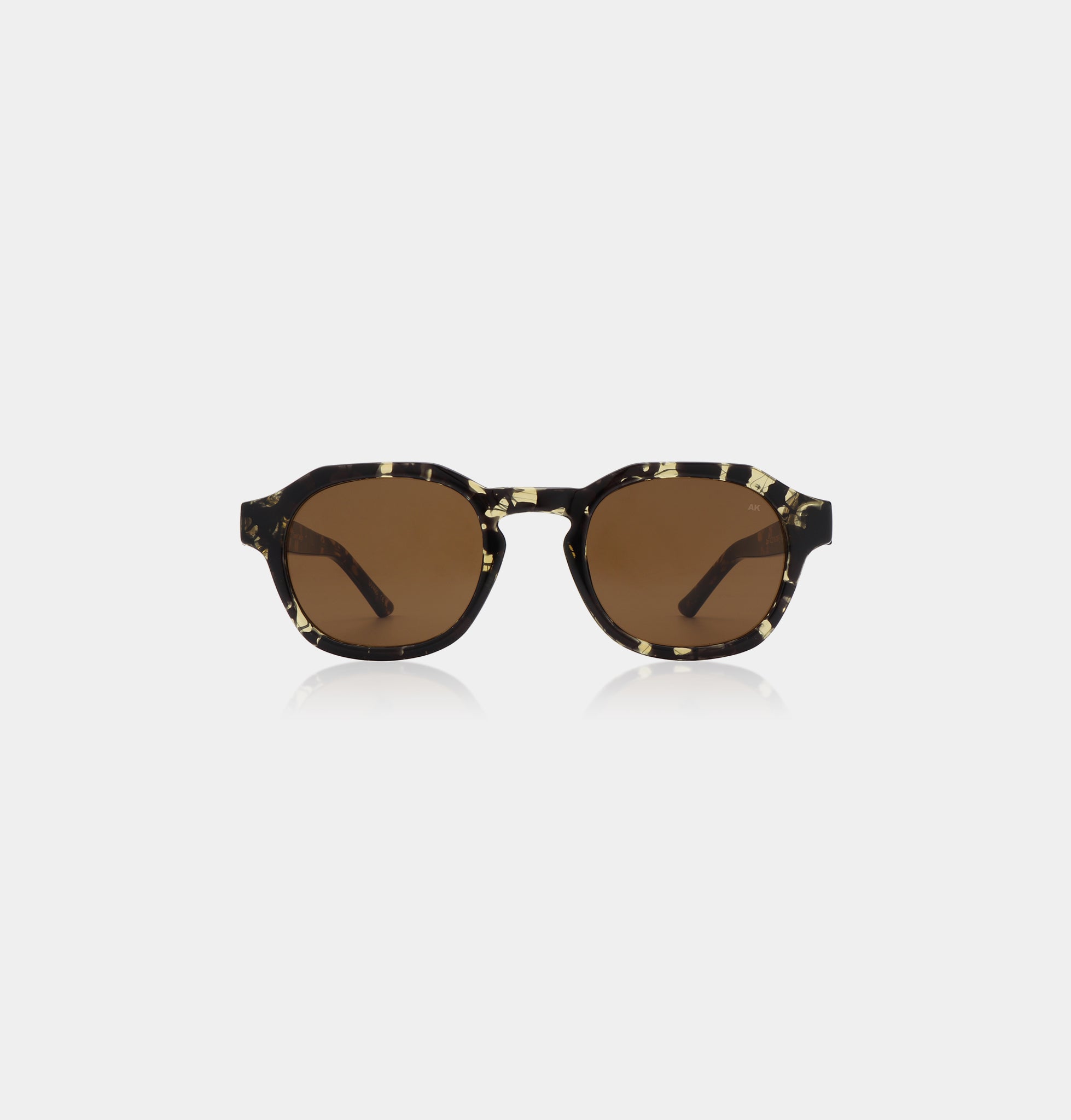 A. Kjaerbede Black Yellow Transparent Zan Sunglasses - Stylish UV Protection for Outdoor Activities, Beach, and Driving