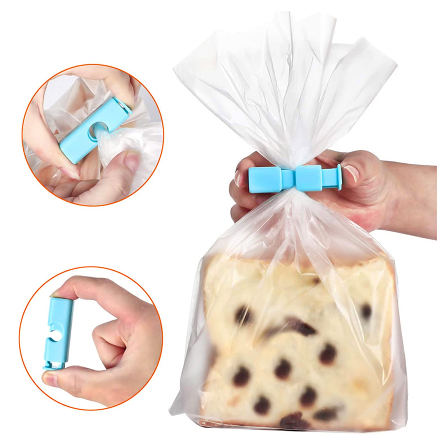 Premium Food Bag Clips for Storage - 12 Pack Multi-Color Non-Slip Grip Bread, Nuts, Dried Fruit & Frozen Food Sealer Clips - Easy Squeeze & Lock Design for Kitchen, Pantry & Picnic Use