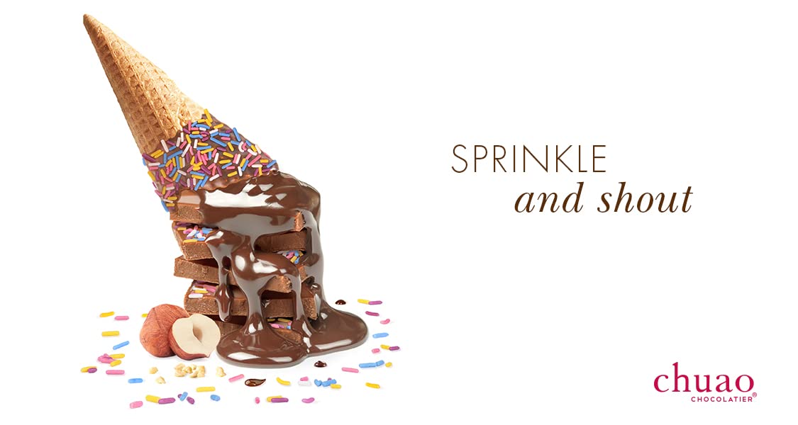 Chuao Chocolatier Sprinkle Dreams Milk Chocolate Mini Bars - Gourmet Preservative-Free Chocolate Snacks | 100-Pack for Gift Baskets, Birthdays, Thank You Gifts & Care Packages | Perfect for Parties, Office Treats & Holiday Celebrations