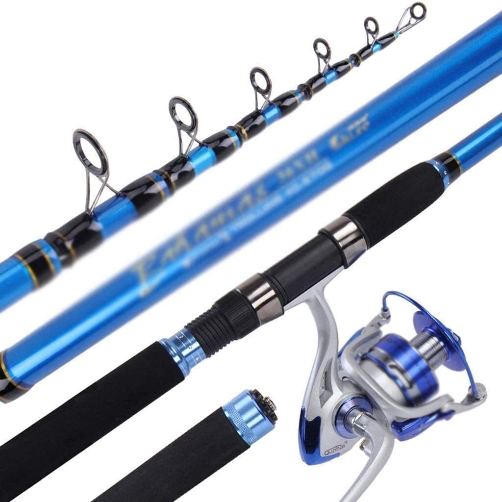 **Telescopic Fishing Rod and Reel Combo Kit with Spinning Reel, Line, Lures, Hooks & Carry Bag – Saltwater & Freshwater Fishing Gear for Beginners & Pros – Perfect for Shore, Boat & Kayak Fishing**
