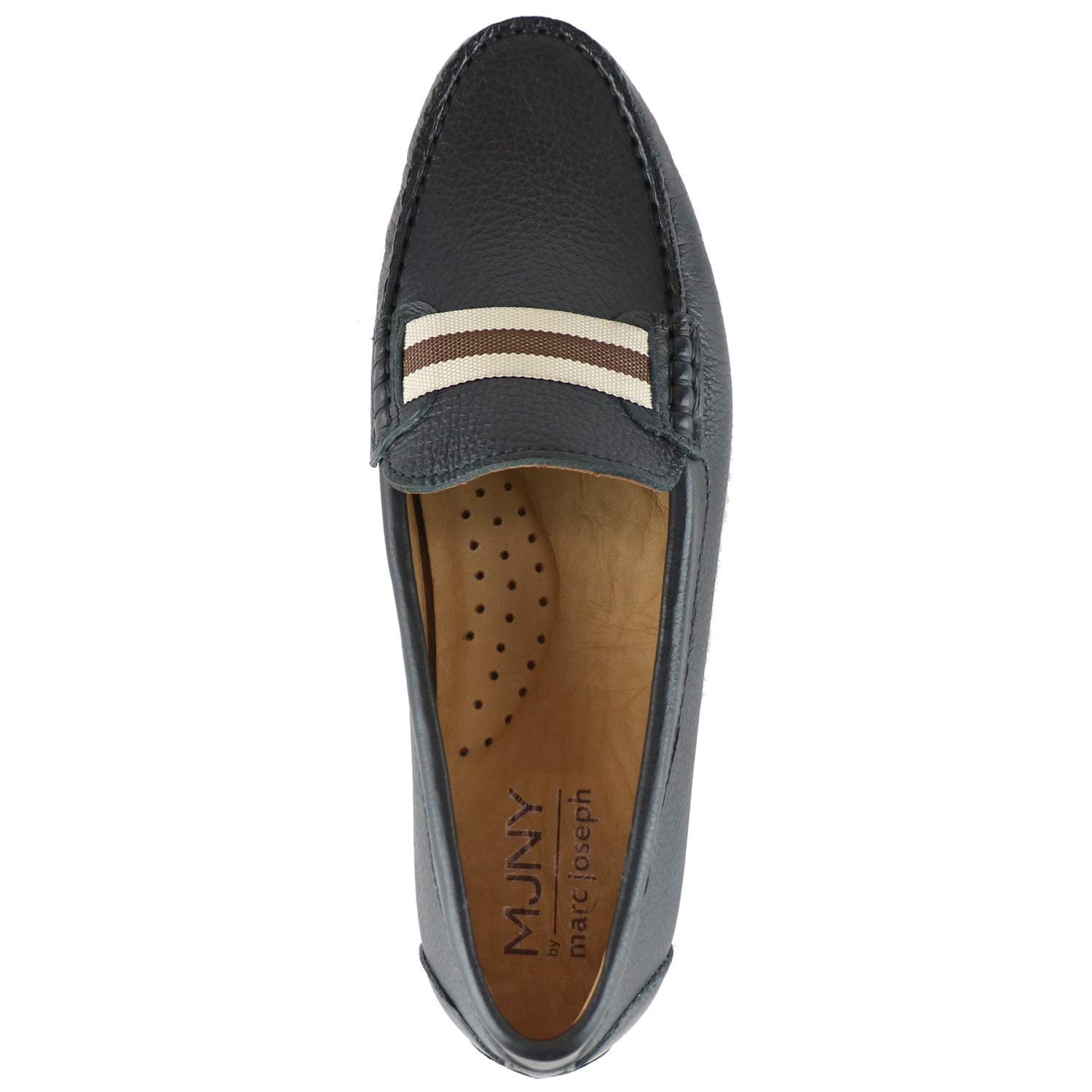 MJNY Women's Genuine Leather Driving Moccasins - Comfortable Slip-On Loafers with Web Strap Design | Classic Casual Shoes for Women | Perfect for Driving, Office Wear & Everyday Comfort