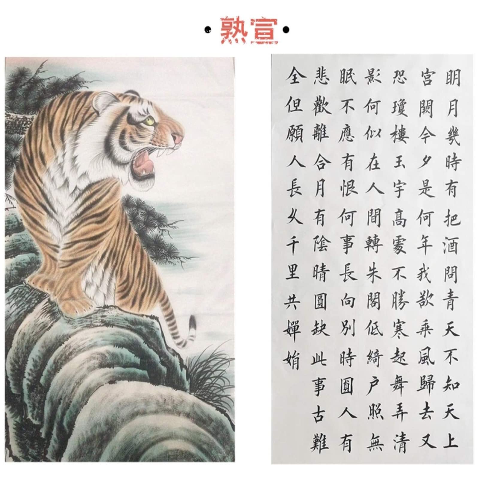 Premium MEGREZ Chinese Japanese Calligraphy Xuan Paper - 100 Sheets of Traditional Rice Paper for Sumi Ink Brush Writing, Painting & Art - 13.4
