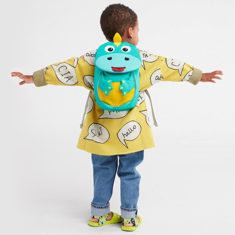 Affenzahn Large Didi Dino Backpack - Durable Kids School Bag with Dinosaur Design, Lightweight & Waterproof for Boys & Girls - Perfect for School, Travel & Outdoor Adventures