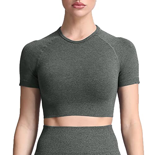 B Army Green Marl (Crop Tops)