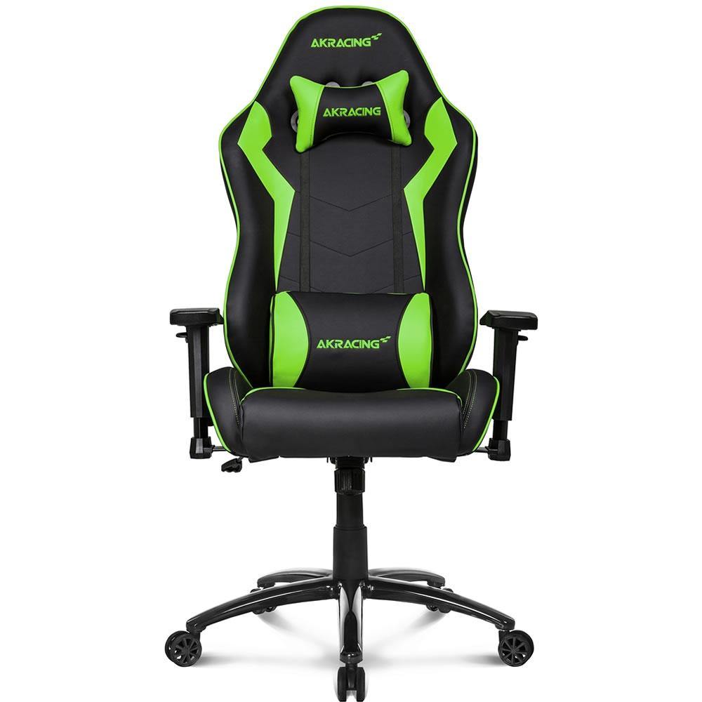 AKRacing Octane Ergonomic Gaming Chair - Green, High Back Racing Style with Adjustable Lumbar Support & Headrest - Perfect for PC, Console Gaming & Home Office Use