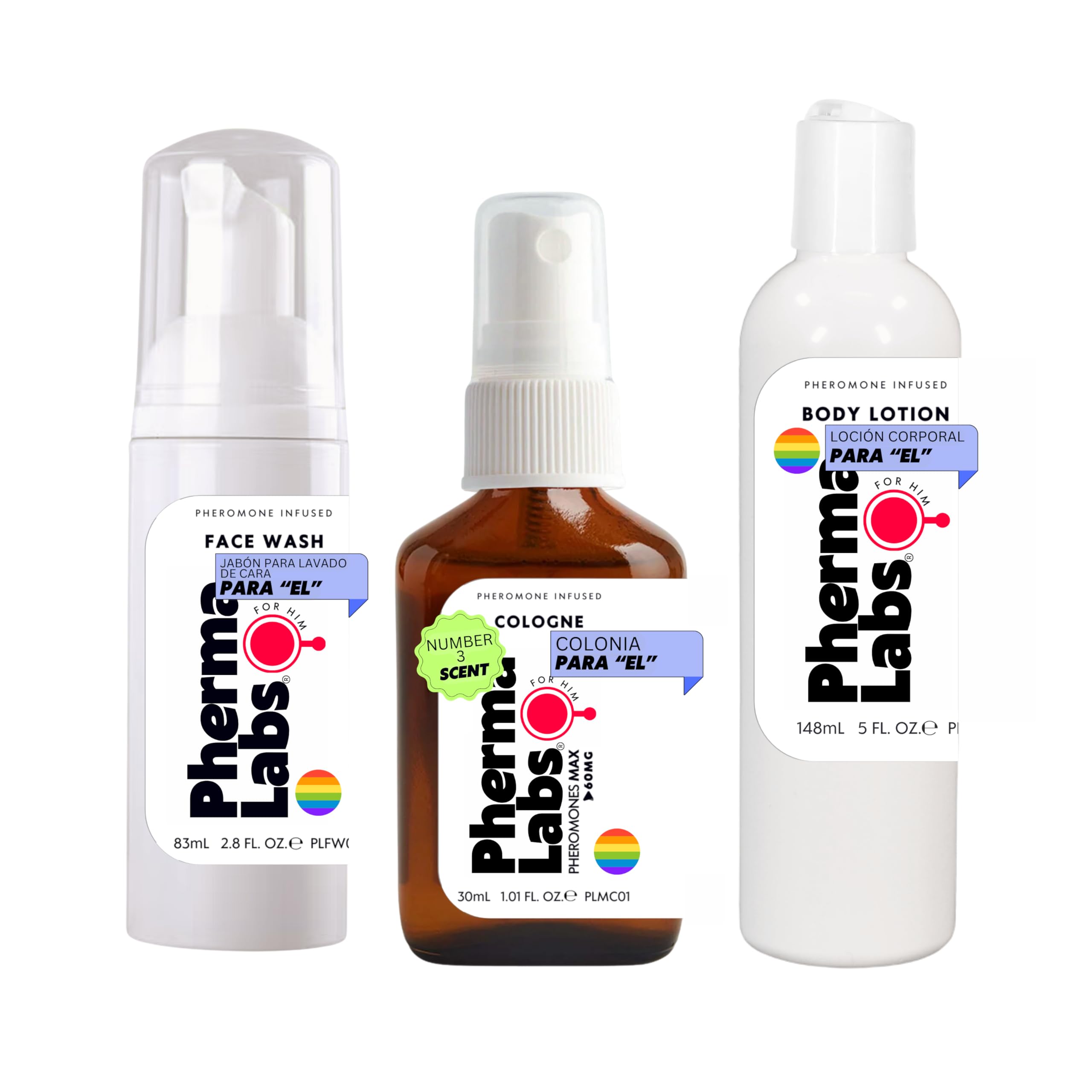 **Gay Pheromone Cologne Essential Bundle: Cologne, Facial Wash, Body Lotion (3 Items) - For Men [Attract Men] - Perfect for Dating, Nightlife & Confidence Boost**