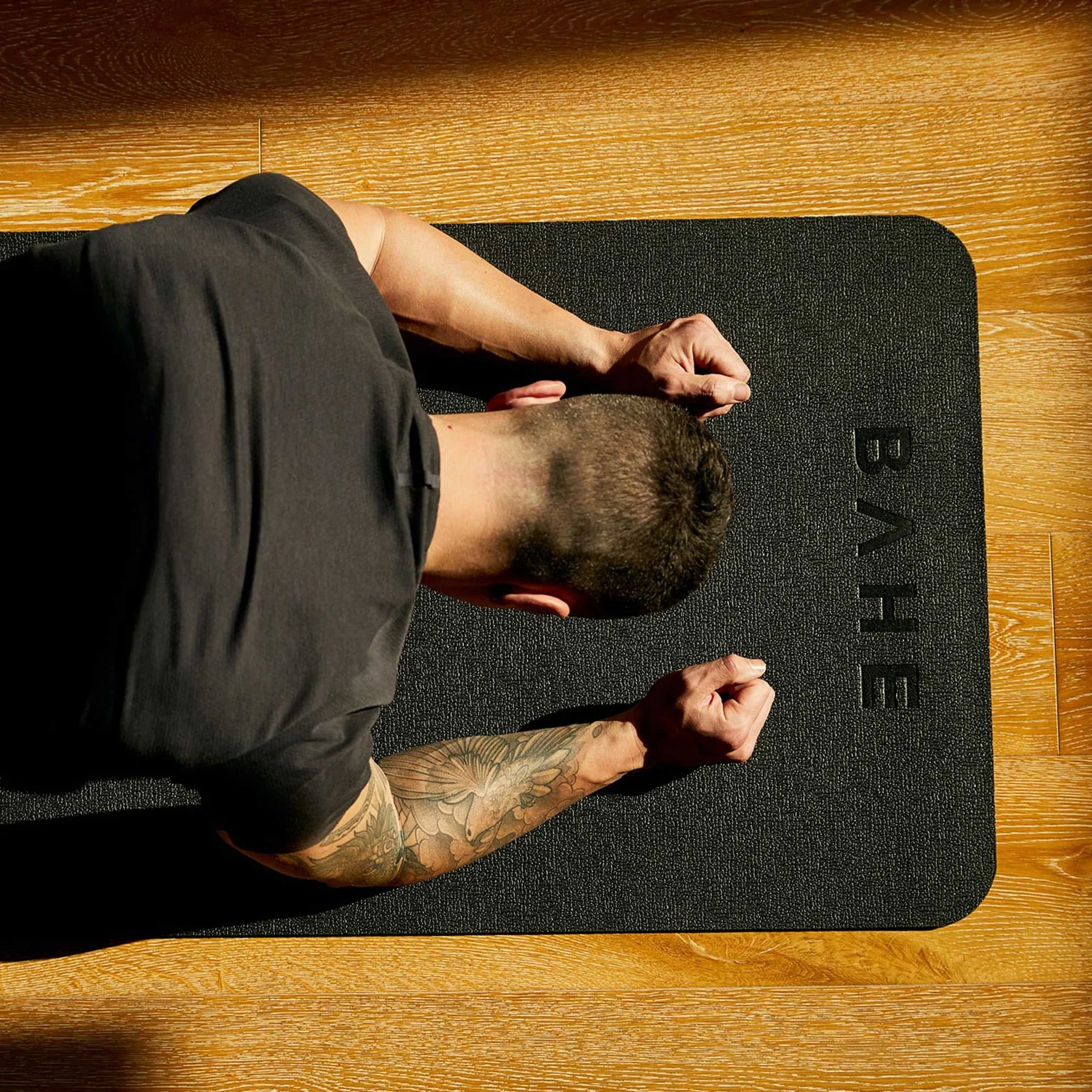 BAHE Studio Pilates Mat 5mm Thick (173x61cm) - Anthracite Color for Yoga, Fitness, and Home Workouts