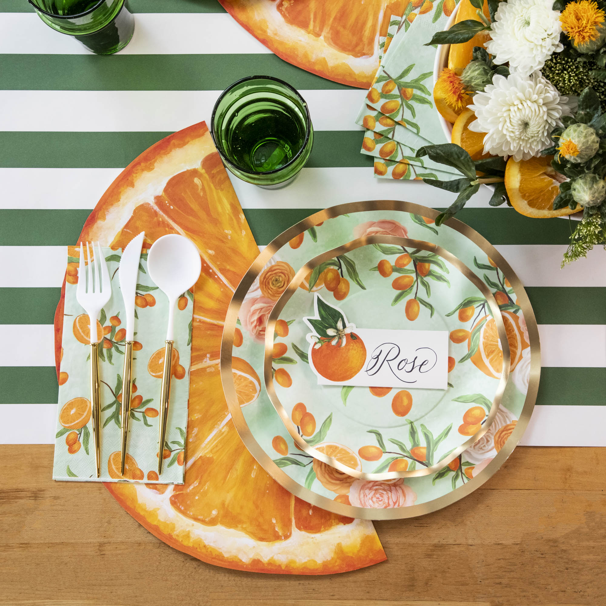 Orange Slice Die-Cut Placemat - Non-Slip Vinyl Table Mat for Dining, Kitchen, and Party Decor - Perfect for Summer BBQs, Picnics, and Citrus-Themed Events