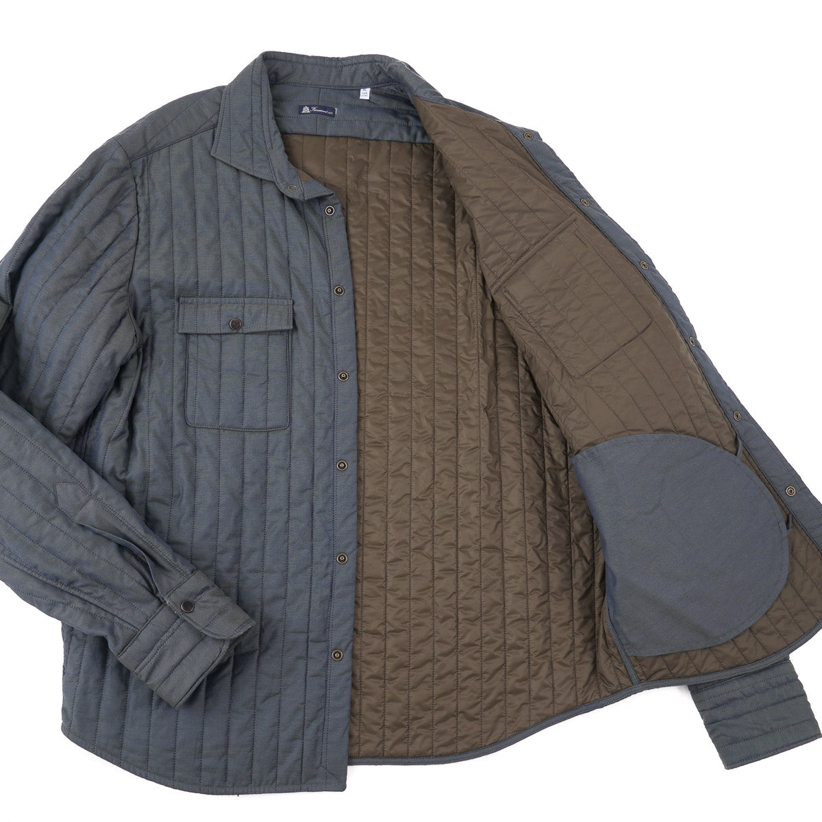 Finamore Quilted Cotton Shirt Jacket for Men - Lightweight Casual Overshirt with Button Front - Perfect for Spring & Fall Layering, Outdoor Activities and Office Wear