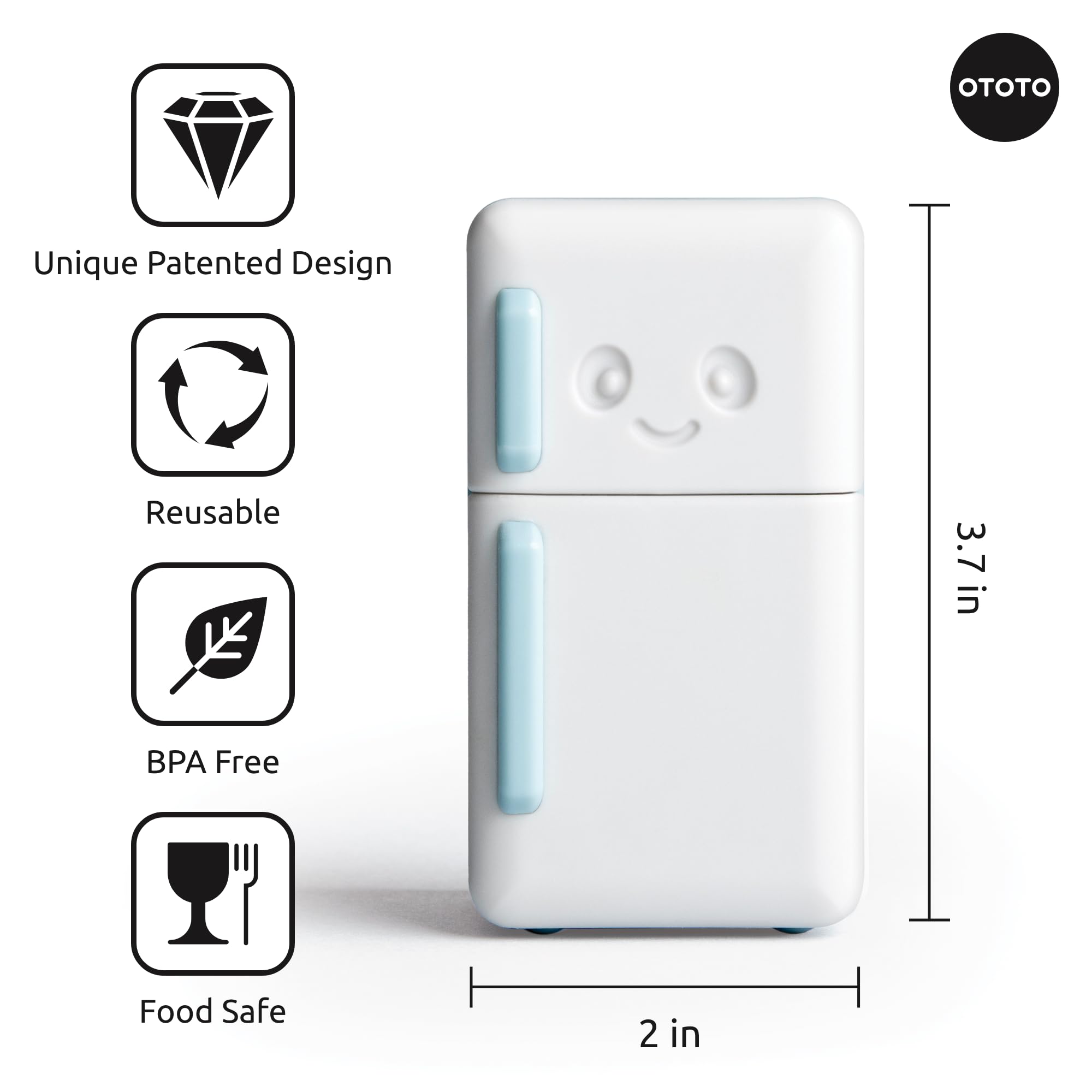 OTOTO Fridge Deodorizer - Natural Baking Soda Odor Absorber for Refrigerator, Cute Kitchen Accessories & Gadgets - Keep Your Fridge Fresh for Food Storage & Meal Prep