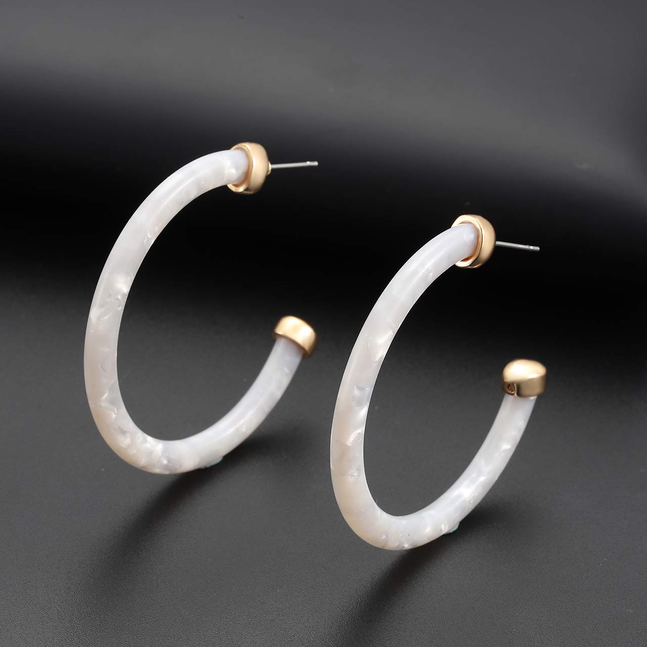 Stylish Acrylic Open Hoop Earrings for Women - Tortoise Shell Bohemian Dangle Earrings | Fashion Jewelry for Casual Wear, Parties & Date Nights