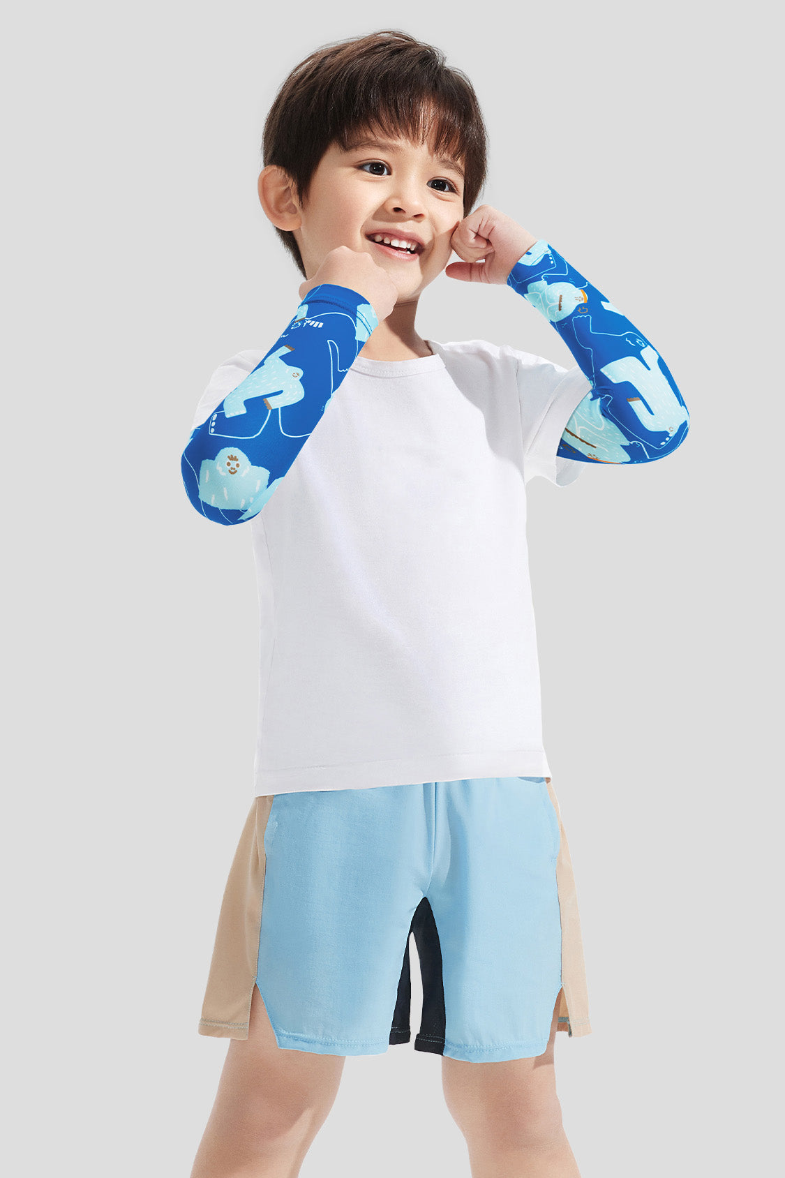 UPF50+ Kids Sun Protection Arm Sleeves - Cute & Breathable UV Sunblock Sleeves for Outdoor Play, Sports, and Beach Activities