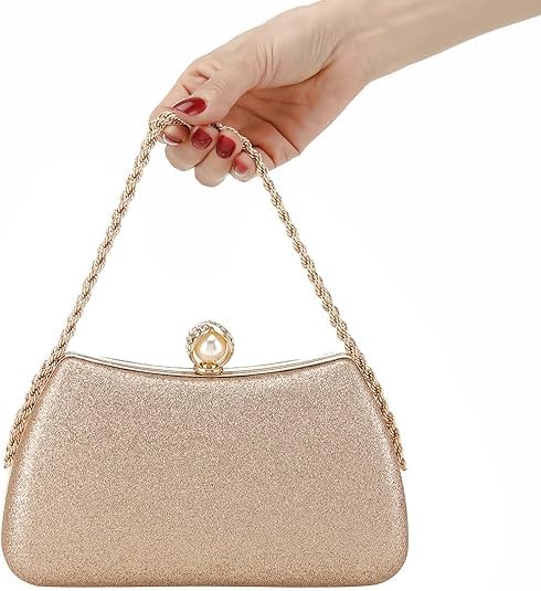 Glitter Shiny Clutch Purse for Women - Wedding & Evening Party Handbag
