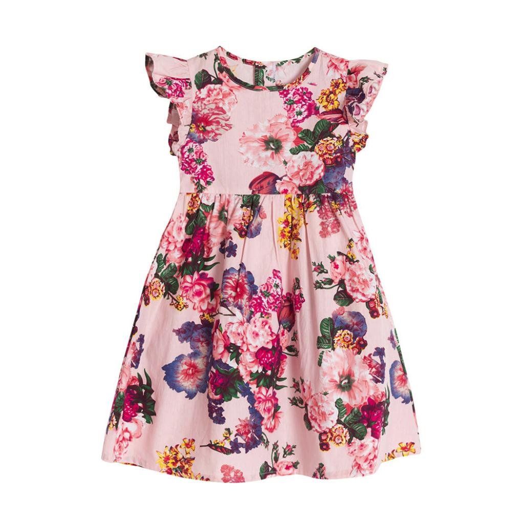 Vermers Baby Girls Floral Sleeveless Party Dresses - Toddler Princess Gowns for Birthday, Photo Shoots & Special Occasions
