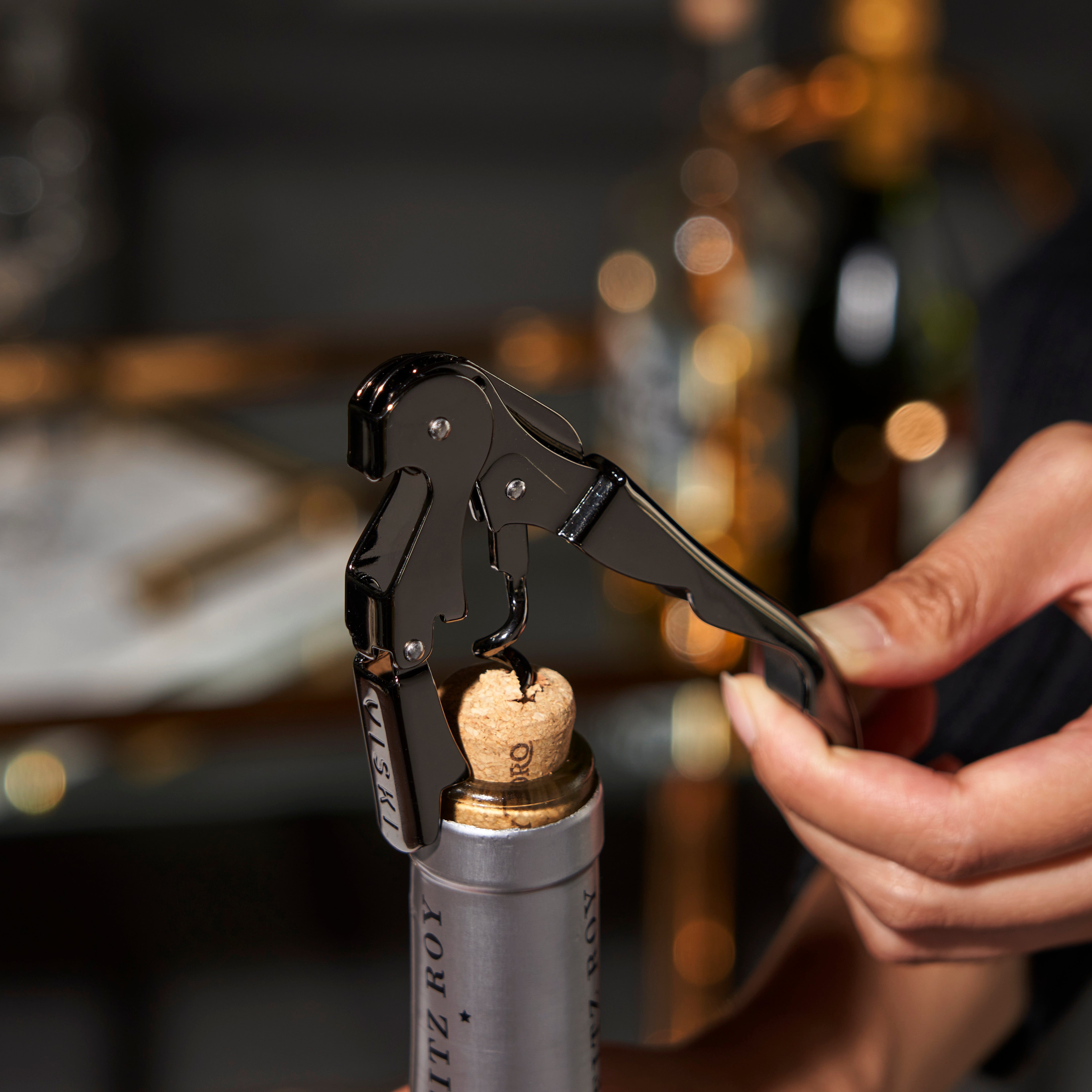 Warren Signature Waiter's Corkscrew - Professional Wine Opener with Foil Cutter & Bottle Opener - Perfect for Restaurants, Bars, and Home Wine Enthusiasts