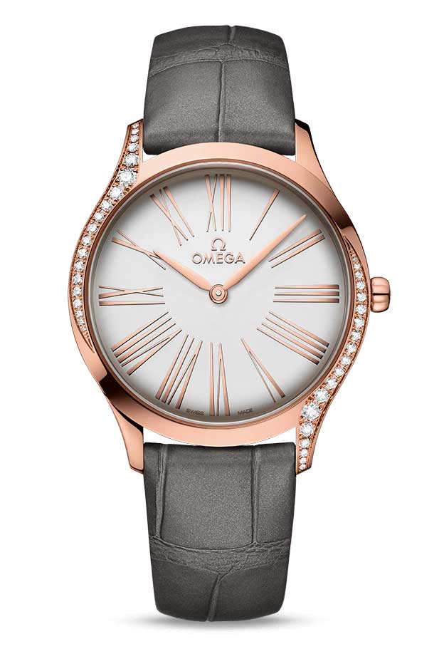 Omega De Ville Tresor 18K Sedna™ Gold & Diamonds Ladies Watch - Luxury Swiss Timepiece for Women, Elegant Dress Watch for Formal Events & Special Occasions